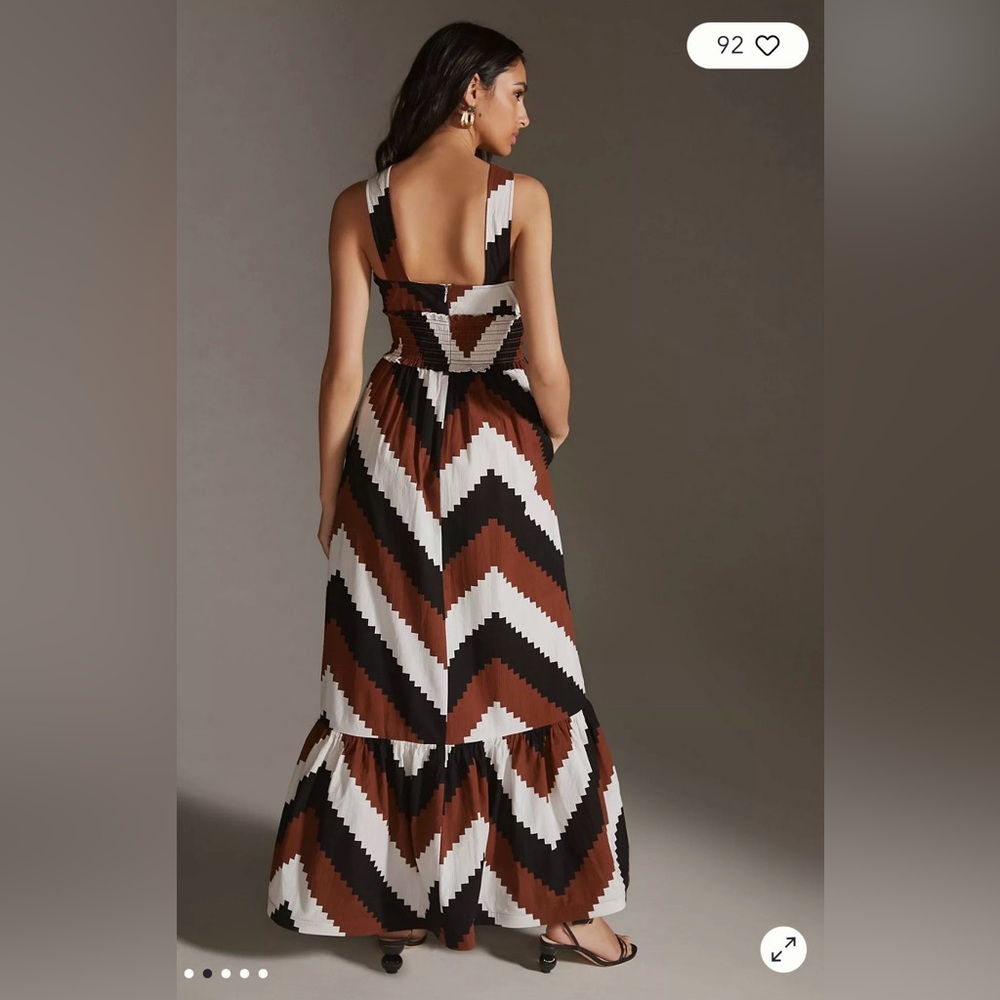 Anthropologie PLENTY by TRACY REESE Halter Maxi Dress - Chevron Size Medium - Picture 8 of 10